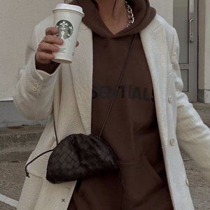 ESSENTIALS Brown Pullover (Size Small)